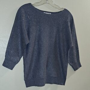 89th & Madison Charcoal Sweater with Sparkle Accents